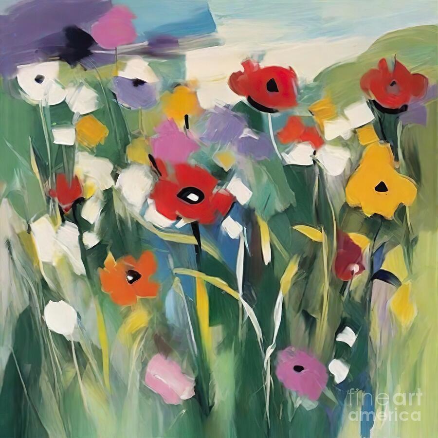 Flower Digital Art - Wildflowers in the Breeze by Retro Movie Posters Flower Digital Art - Wildflowers in the Breeze by Retro Movie Posters