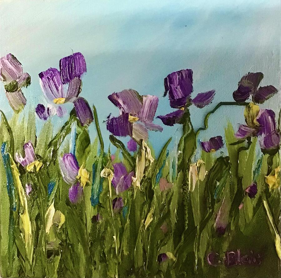 Wildflowers in violet Painting by Cynthia Blair