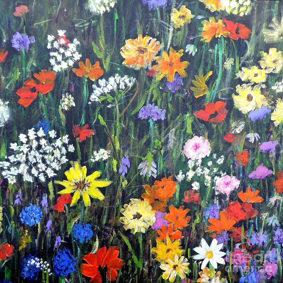 Wildflowers Painting by Jodie Marie Anne Richardson Traugott          aka jm-ART