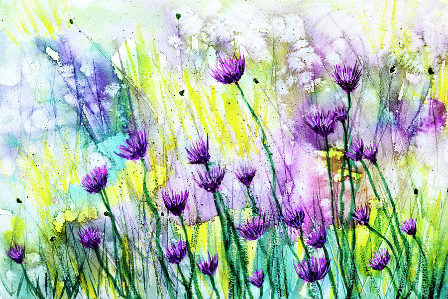 Wildflowers On A Sunny Day Painting by Deborah League