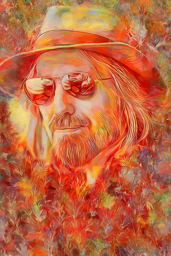 Tom Petty Digital Art - Tom Petty Tribute Art Wildflowers by James West by The Rocker