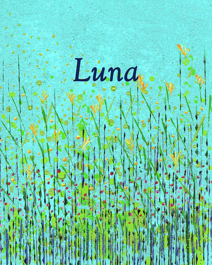 Wildflowers with Name Luna Painting by Corinne Carroll