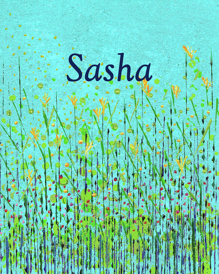 Wildflowers with Name Sasha Painting by Corinne Carroll