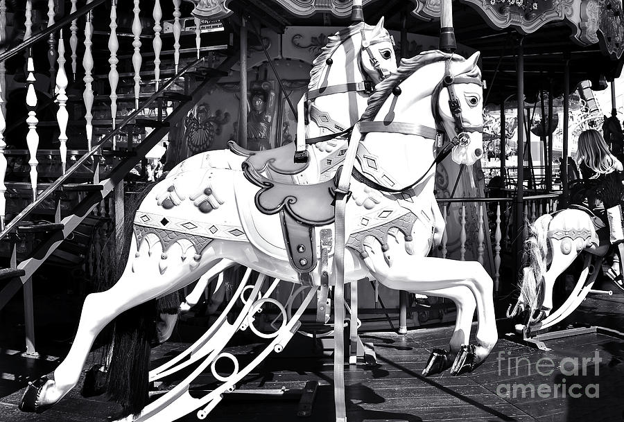 Wildwood Carousel in Black and White Photograph by Regina Geoghan