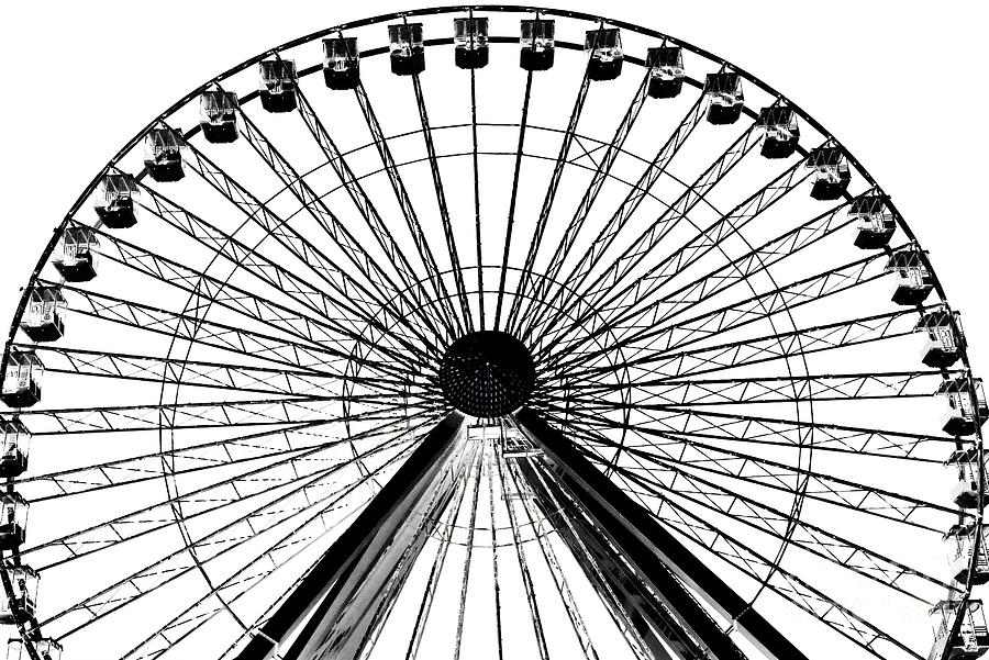 Wildwood Ferris Wheel Black on White Photograph by Regina Geoghan