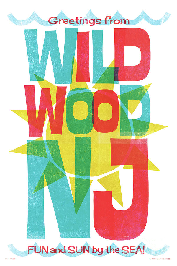 Wildwood New Jersey - Travel Poster Digital Art by Jim Zahniser