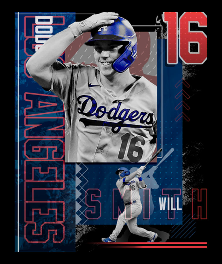 Football Digital Art - Will Smith Baseball Paper Poster Dodgers 2 by Kelvin Kent