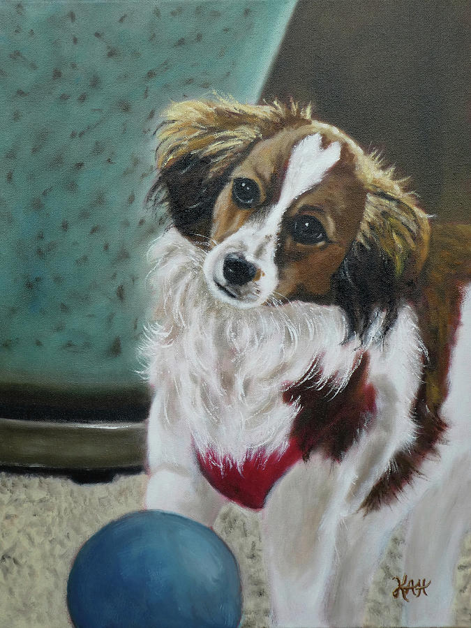 Kooikerhondje Painting - Will You Play with Me Now? by Kimberly Holland
