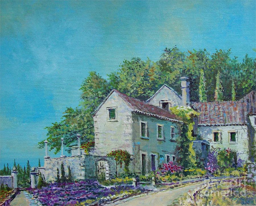 Mediterranean Painting - Village Vista by Sinisa Saratlic Mediterranean Painting - Village Vista by Sinisa Saratlic
