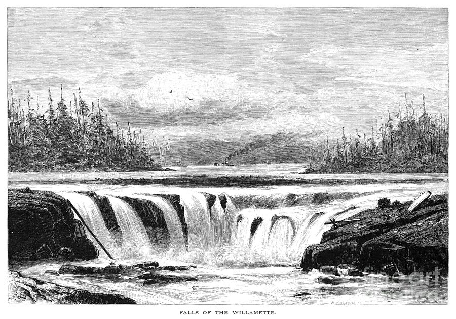 Willamette Falls, Oregon Drawing by Robert Swain Gifford