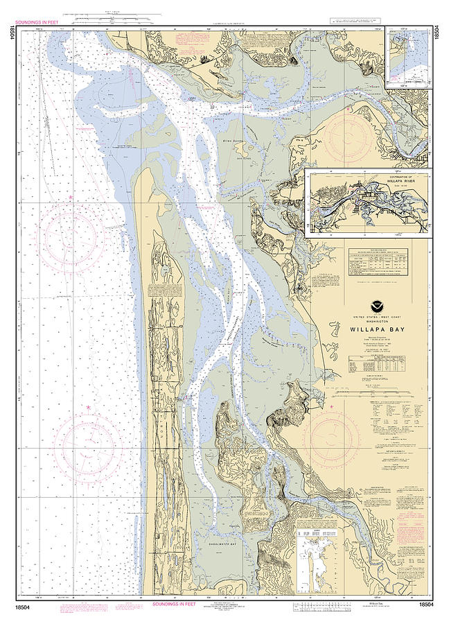 Willapa Bay Washington, Noaa Chart 18504 Digital Art by Nautical ...