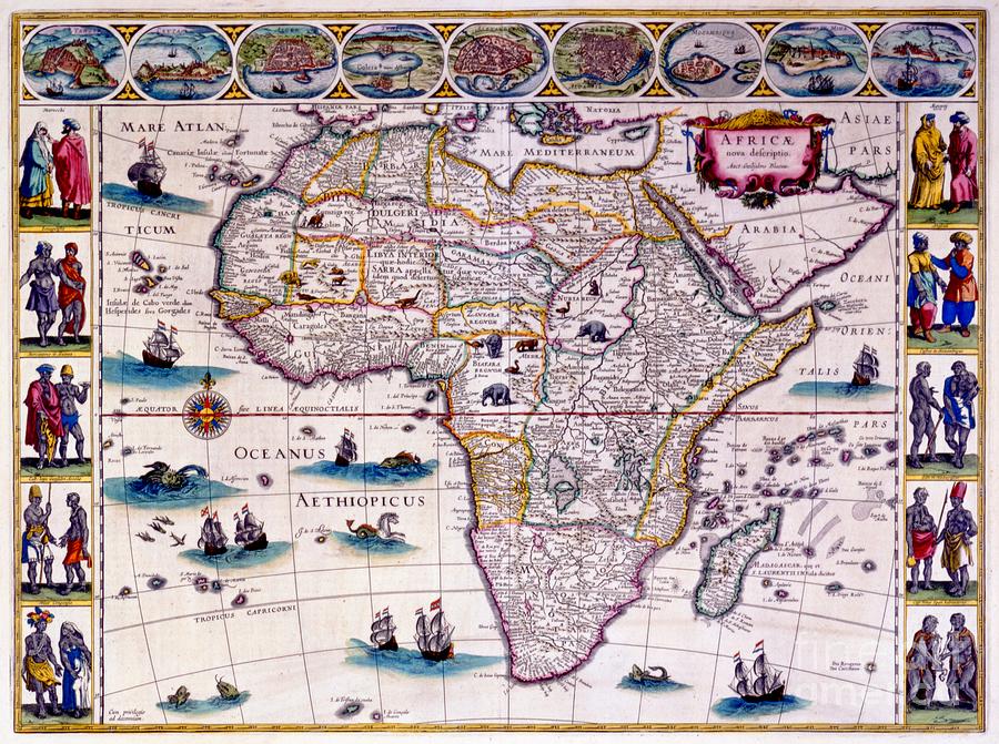 Willem Blaeu Digital Art - Willem Blaeu - Africae nova descriptio - c.1650 by Vintage Map