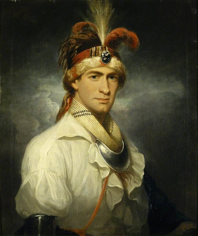 Nature Drawing - William Augustus Bowles  1763-1805   as a Native American  Creek  Indian Chief  by Thomas Bush Hardy