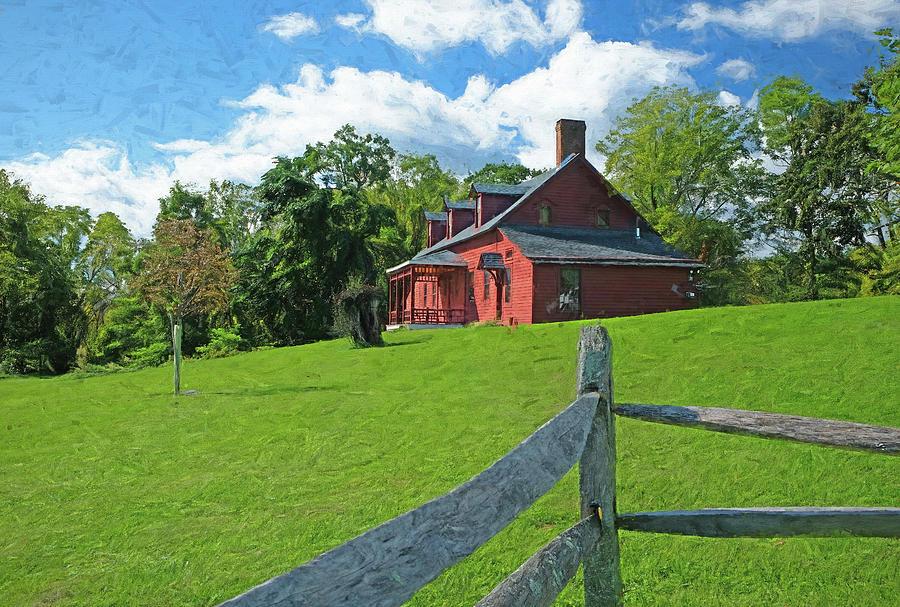 Red Photograph - William Brandow House at the Willows by Nancy De Flon