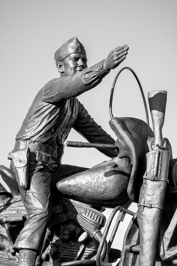 William Darby Motorcycle Statue Photograph by James Barber