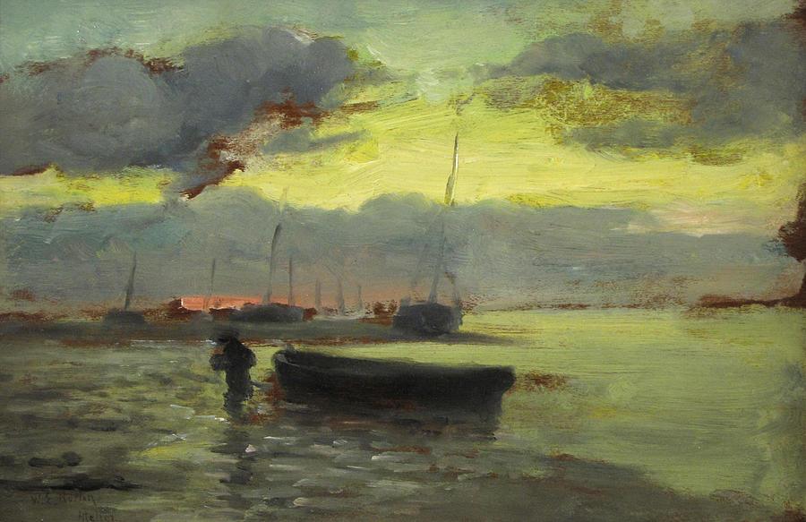 WILLIAM EDWARD NORTON American 1843 1916 Boats at sunset Painting by Artistic Rifki