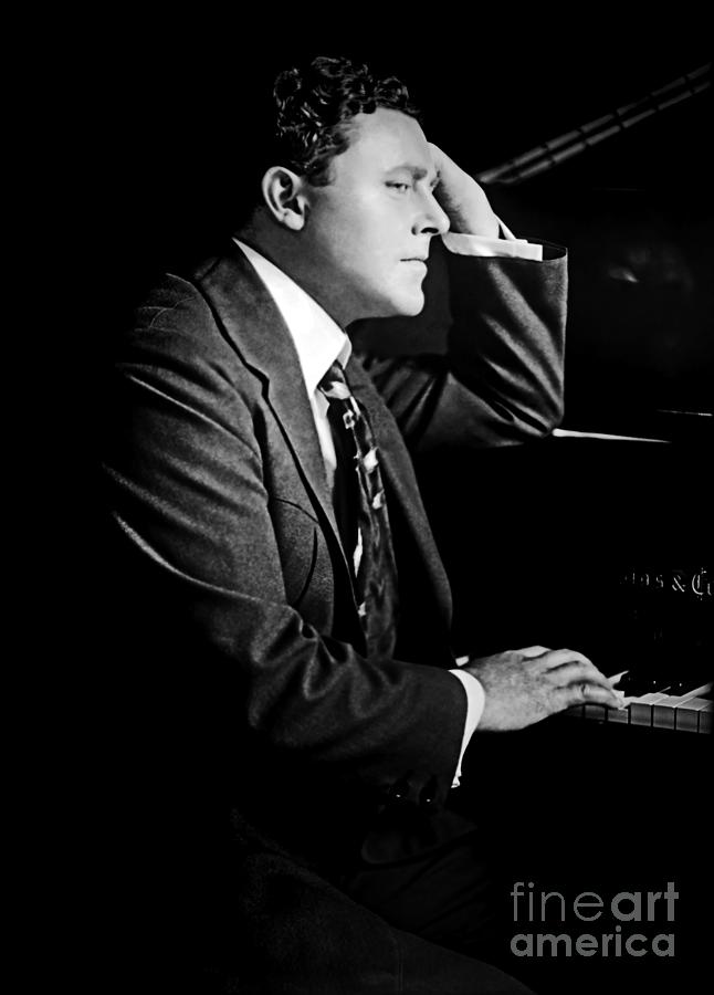 William Farnum at piano Photograph by Sad Hill - Bizarre Los Angeles Archive