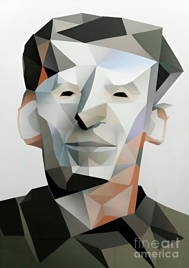 Criminal William Francis Sutton geometric portrait - FBI#11 Digital Art by Christina Fairhead