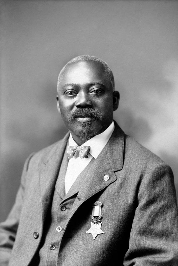 William Harvey Carney Wearing The Medal Of Honor - Circa 1905 Photograph by War Is Hell Store