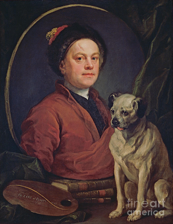 William Hogarth - The Painter and his Pug Painting by William Hogarth ...