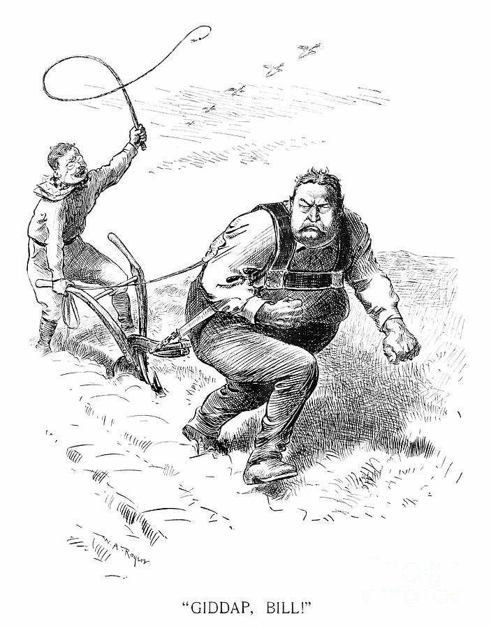 William Howard Taft Cartoon Drawing by William Allen Rogers