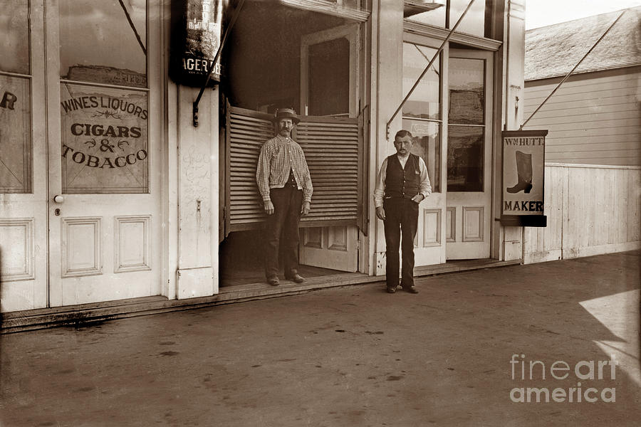 Shoe Store Photograph - William Hutt, Boot Maker, Shoe Store, Alvarado Street, Monterey Circa 1890 by Monterey County Historical Society