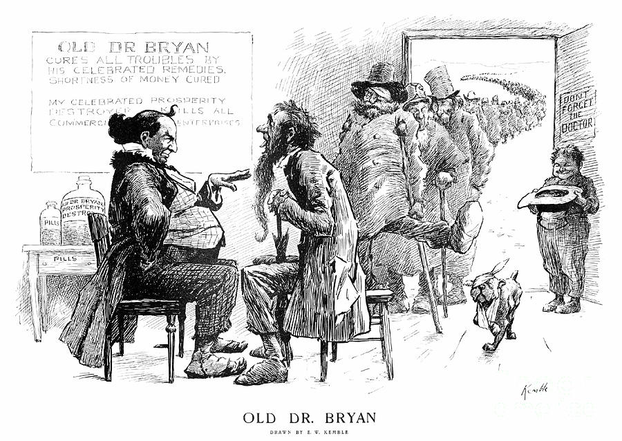 William Jennings Bryan Cartoon, 1908 Drawing by Edward Windsor Kemble
