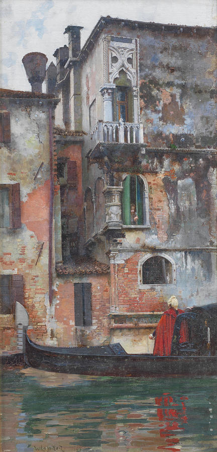 William Logsdail British 1859 1944 A Corner Of The Palazzo Camello Venice Painting