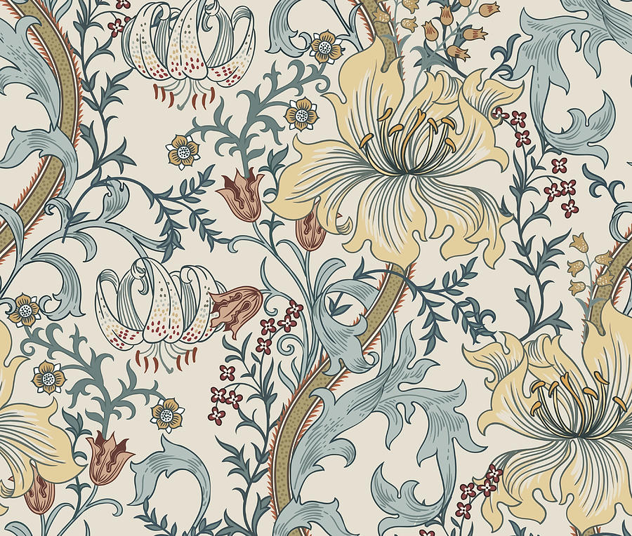 William Morris Enchanted Golden Lily Slate Painting by Wilkinson Walsh ...