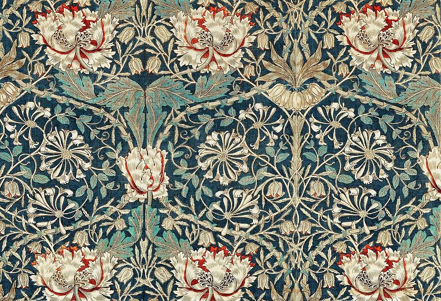 William Morris's Honeysuckle 1876 famous pattern wallpaper Painting by ...