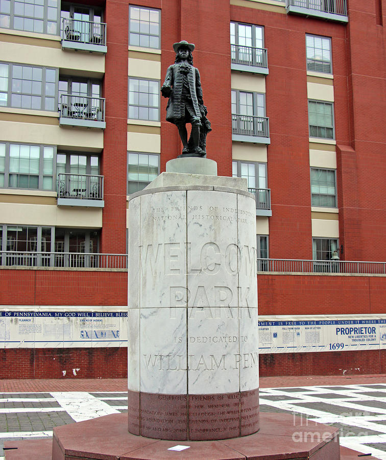 William Penn Statue at Welcome Park 8041 Photograph by Jack Schultz