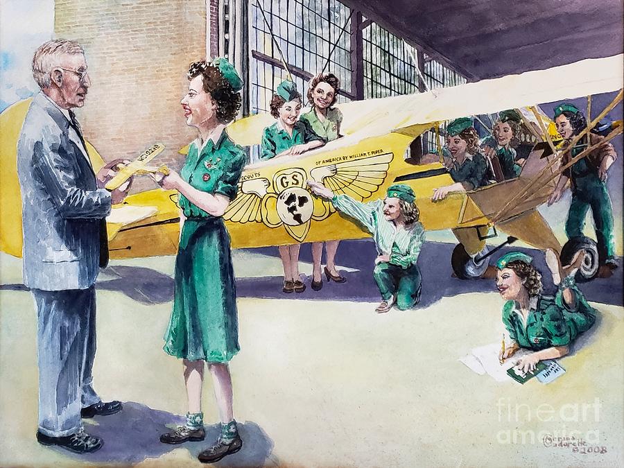 William Piper and the Wing Scouts Painting by Merana Cadorette