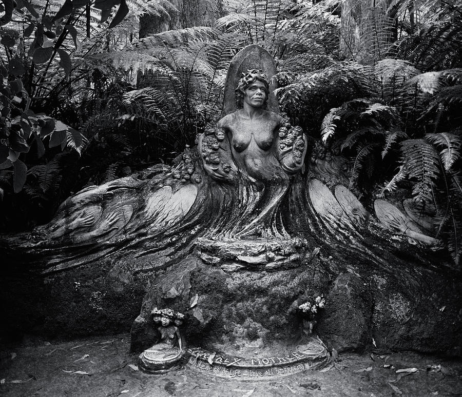 William Ricketts Aboriginal sculpture - Black and white photo  #13 Sculpture by Paul E Williams