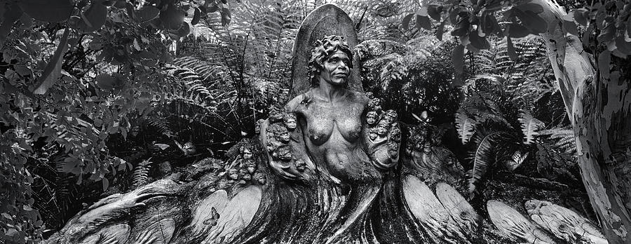 Nature Sculpture - Sacred Stone - William Ricketts sculpture black and white photo #1 by Paul E Williams