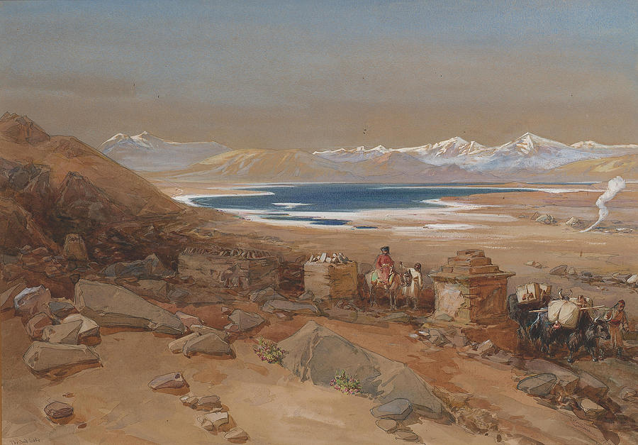 William Simpson R.I.The Salt Lake, Tibet Painting by Artistic Rifki