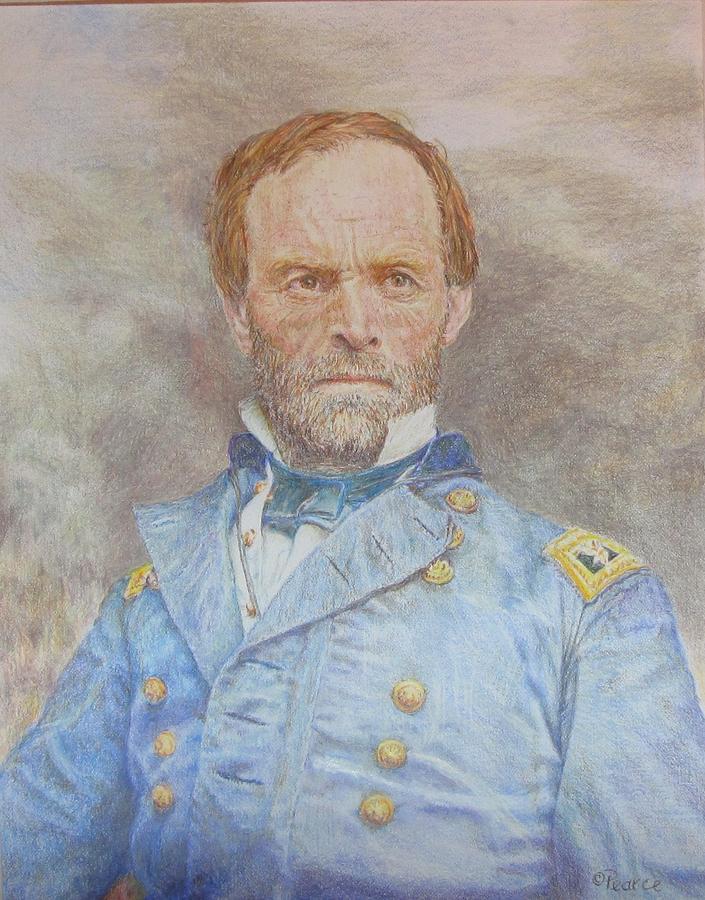 William T. Sherman Drawing by Edward Pearce