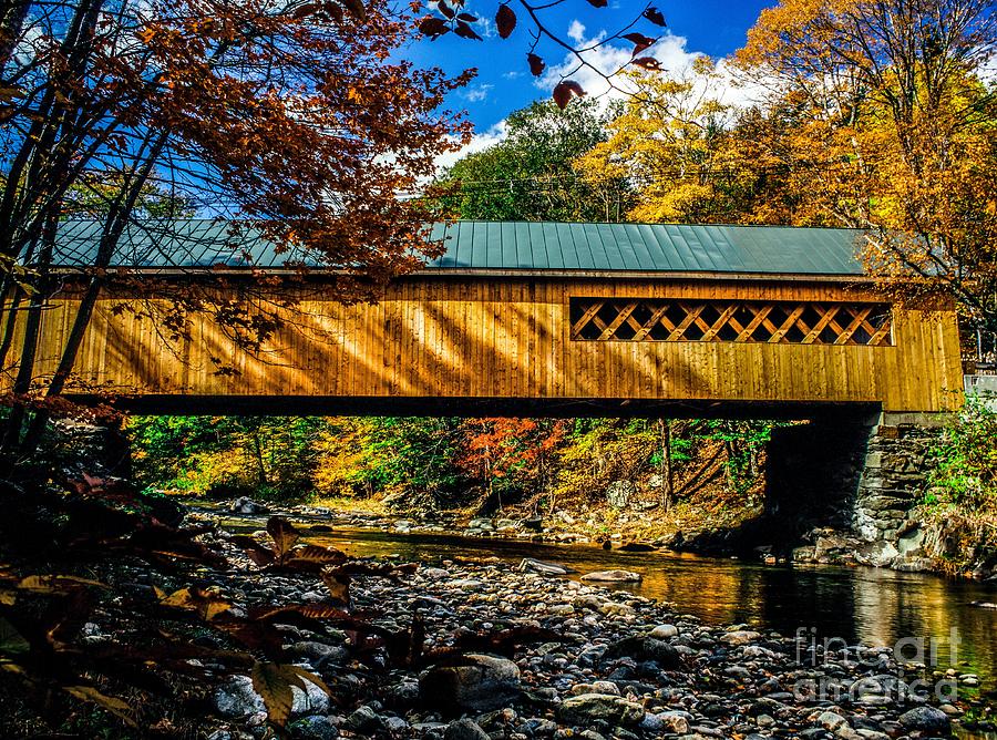 Vermont Covered Bridge in fall foliage Photograph by Michael McCormack