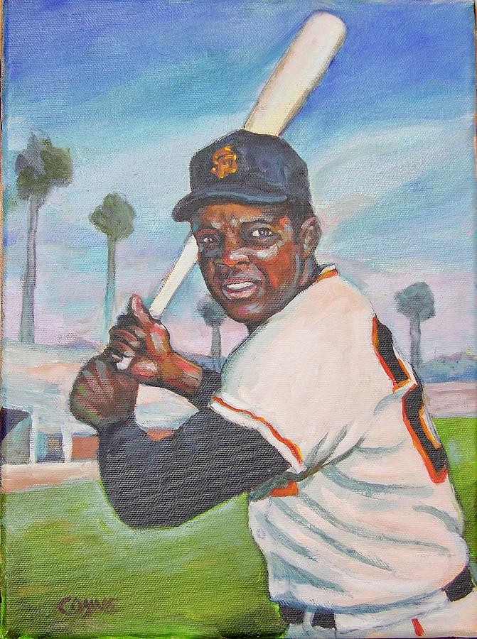 New York Giants Baseball Willie Mays Wood Print