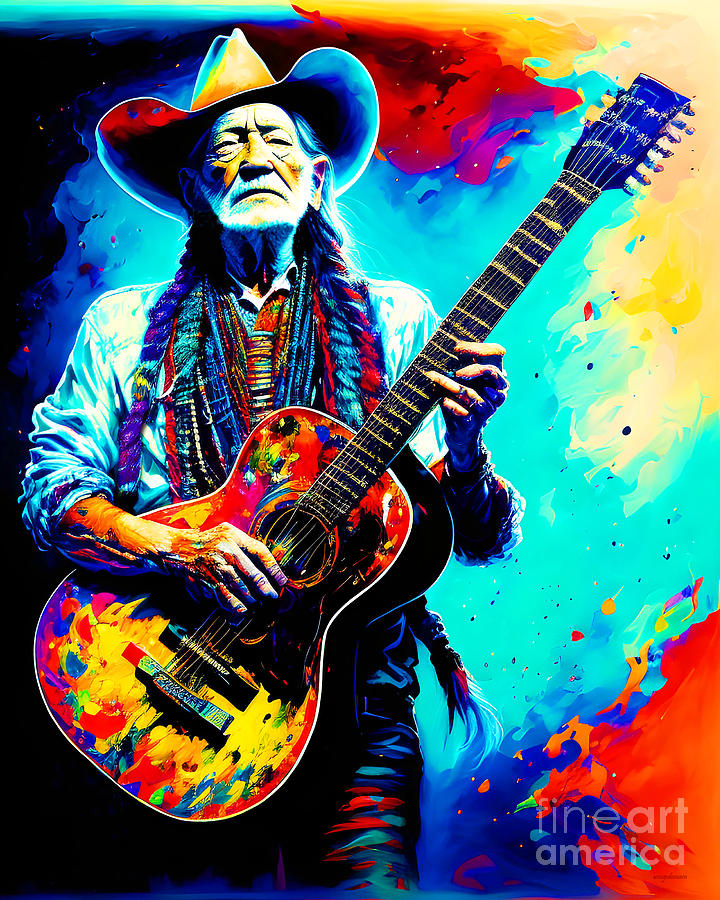 Willie Nelson 20230309a Mixed Media by Wingsdomain Art and Photography