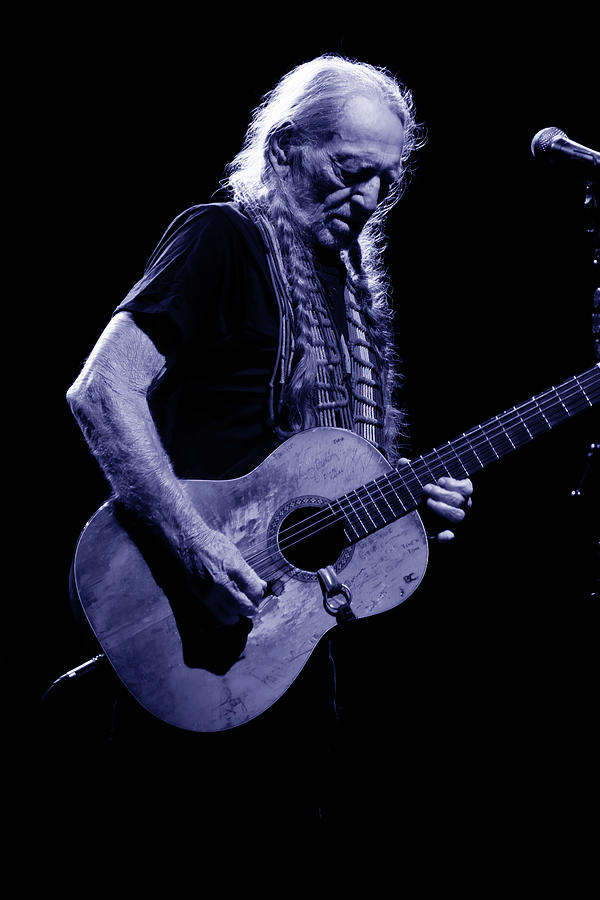 Willie Nelson In Blue Wash Photograph By Tim Leimkuhler