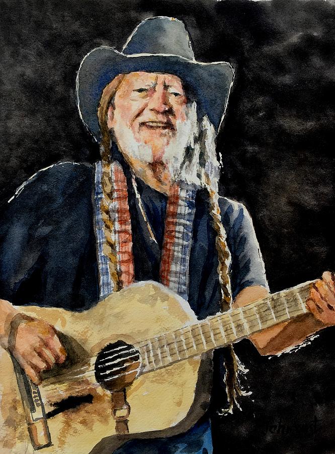 Willie Nelson Painting by John West