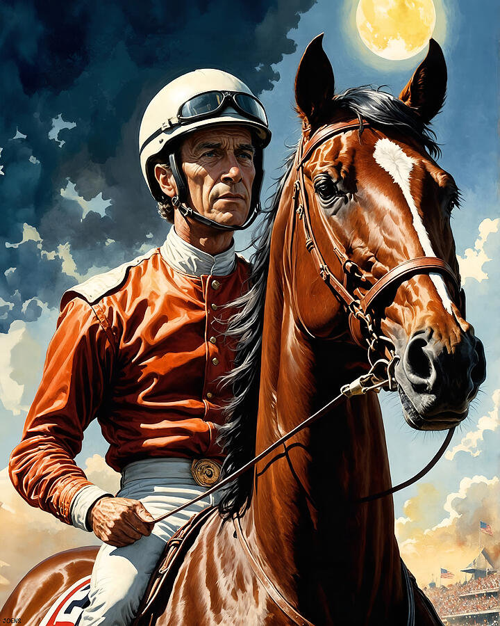Horse Digital Art - Willie Shoemaker Race Day by Greg Joens