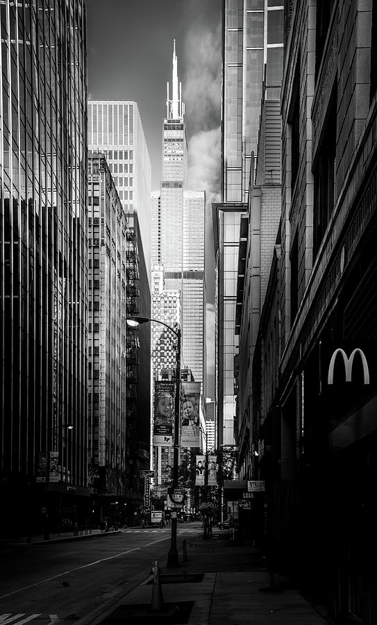 Chicago Photograph - Willis Tower In Black and White by Greg and Chrystal Mimbs