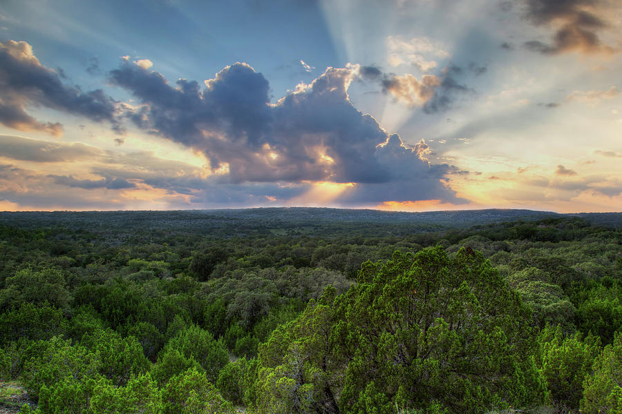 Sunset Photograph - Willow City Loop 2- Texas Hill Country by Paul Huchton