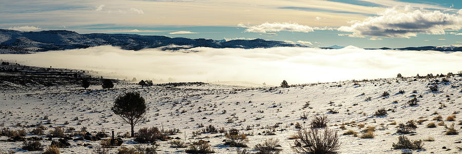 Willow Creek Valley Foggy Panorama. Photograph by Mike Lee