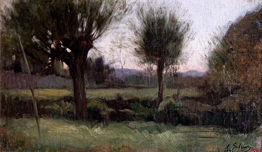 Willows At Twilight Painting