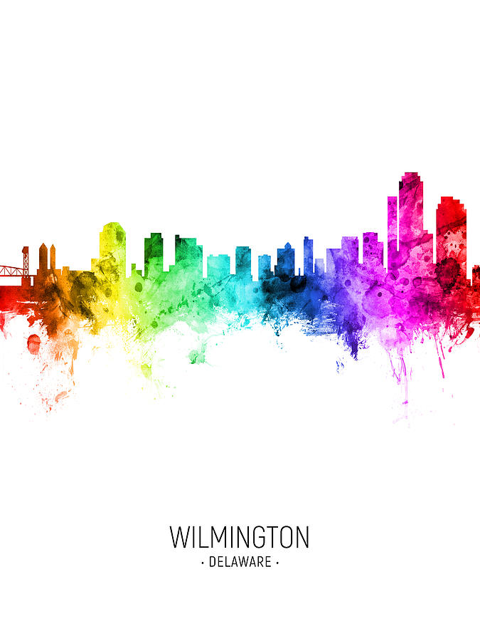 Wilmington Delaware Skyline #45 Digital Art by Michael Tompsett