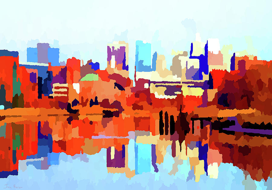 Wilmington Delaware Skyline Digital Art by Jon Baran | Fine Art America