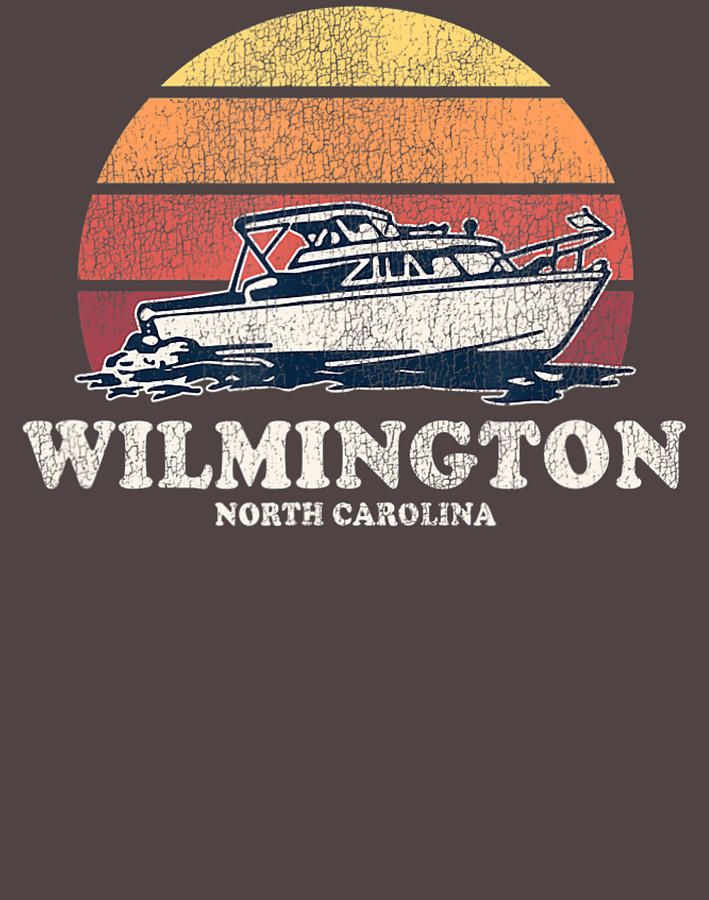 Wilmington Nc Vintage Boating 70S Retro Boat Digital Art by Thi Huu Bui ...