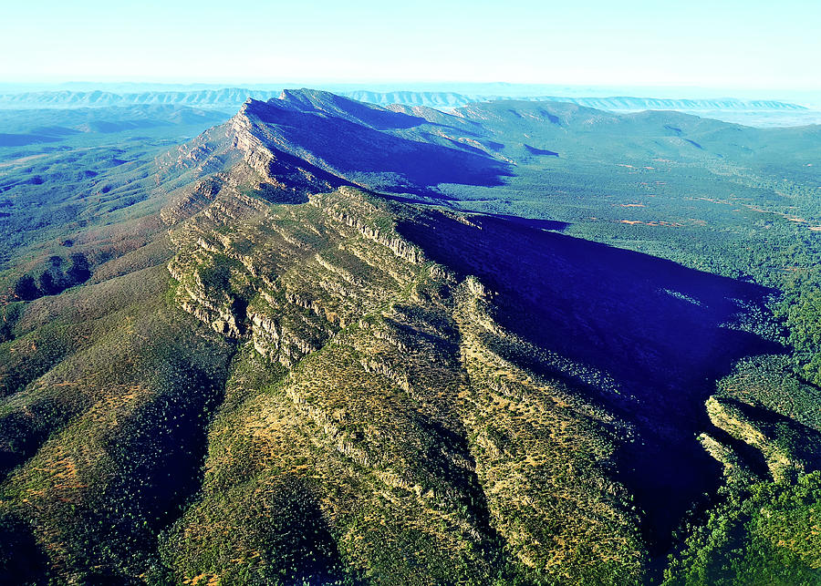 Wilpena Pound Sunrise - Aerial Photograph by Lexa Harpell
